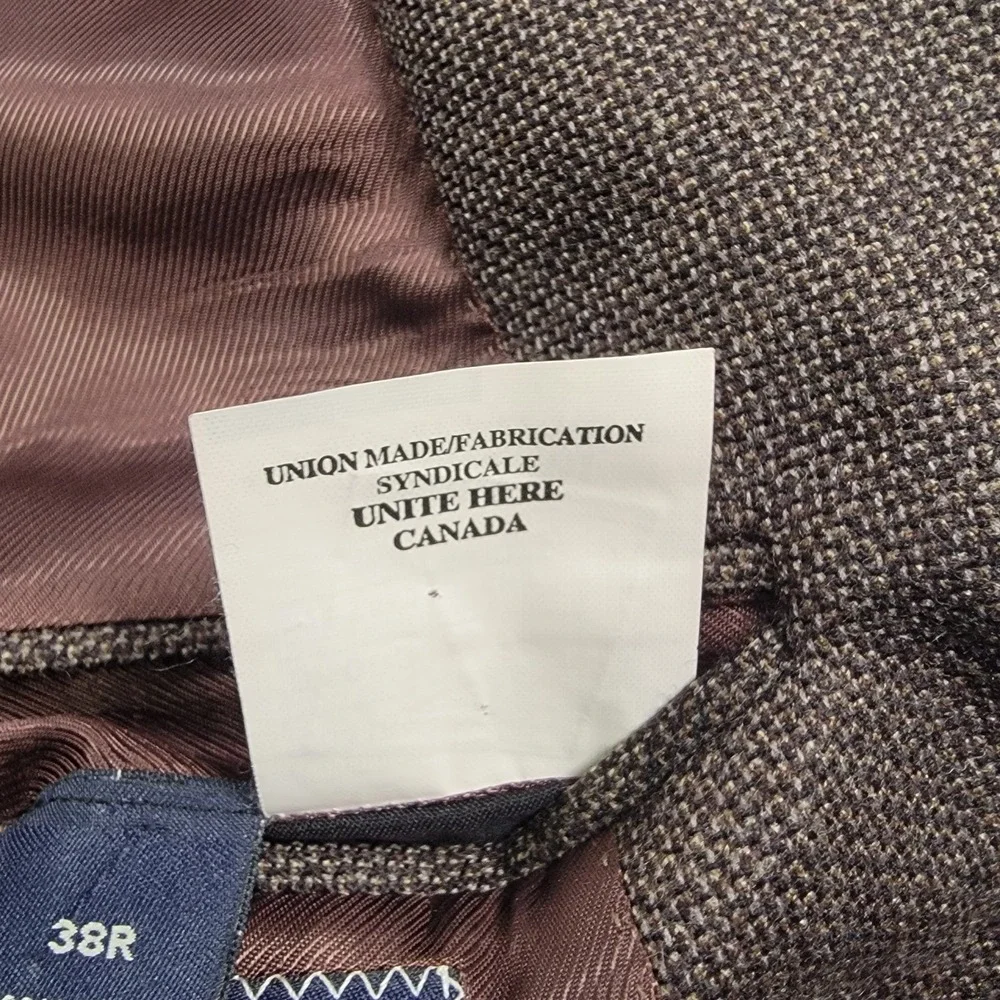 Cremieux Collection x Loro Piana Wool Sport Coat Mens 38R Brown Birdseye Blazer